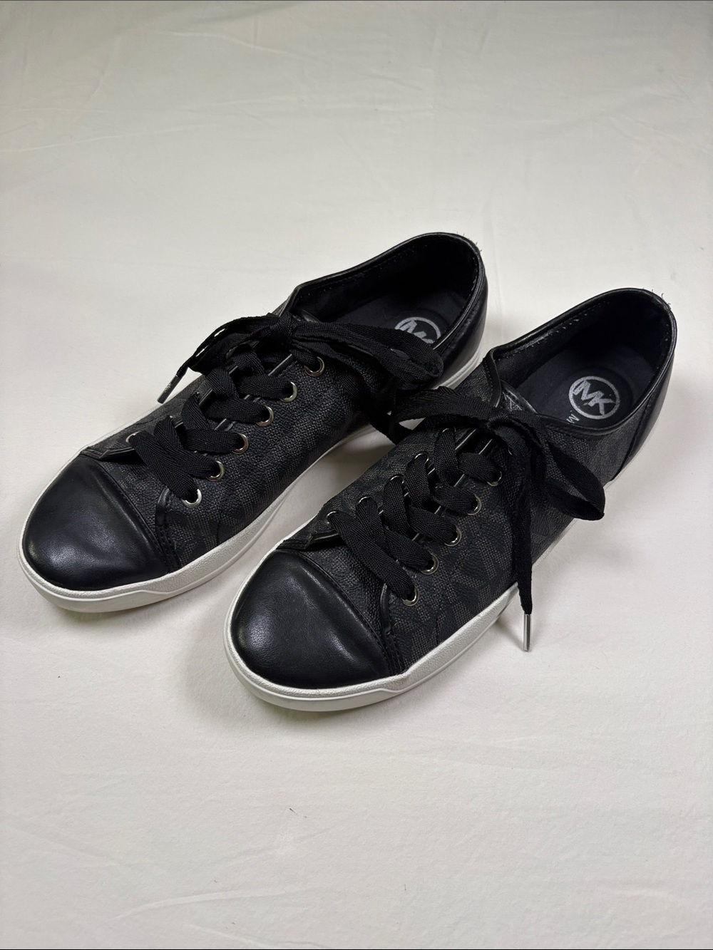 Michael Kors Black & White Low-Top Logo Sneakers